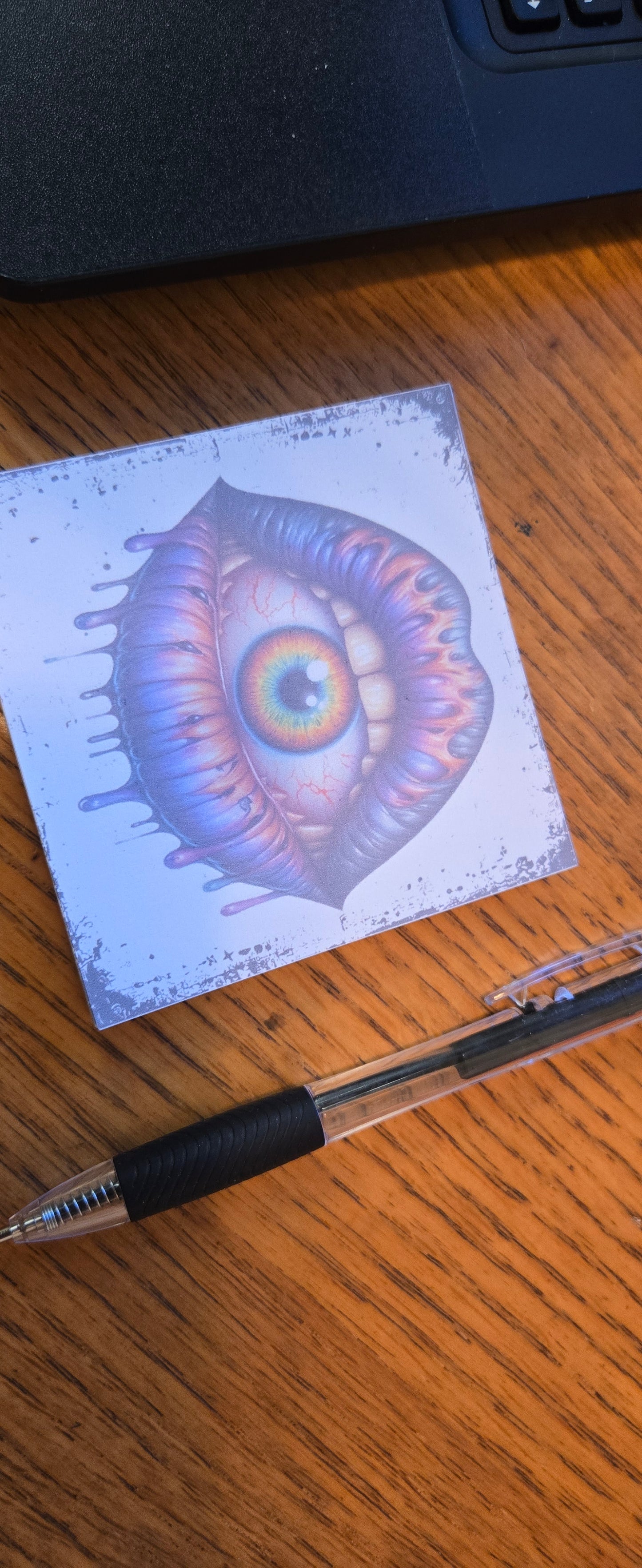 Surreal Eye Lips Sticky Note Pad – Trippy, Edgy Stationery