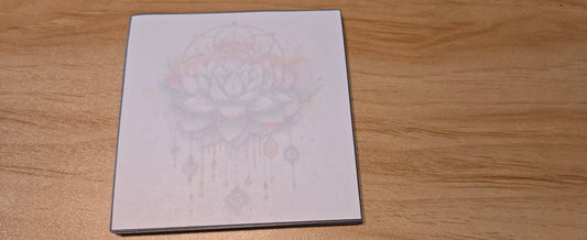 Handmade Lotus Mandala Sticky Notes – Spiritual Floral Notepad for Journaling, Meditation & Planning (3.3” / 50 Sheets)