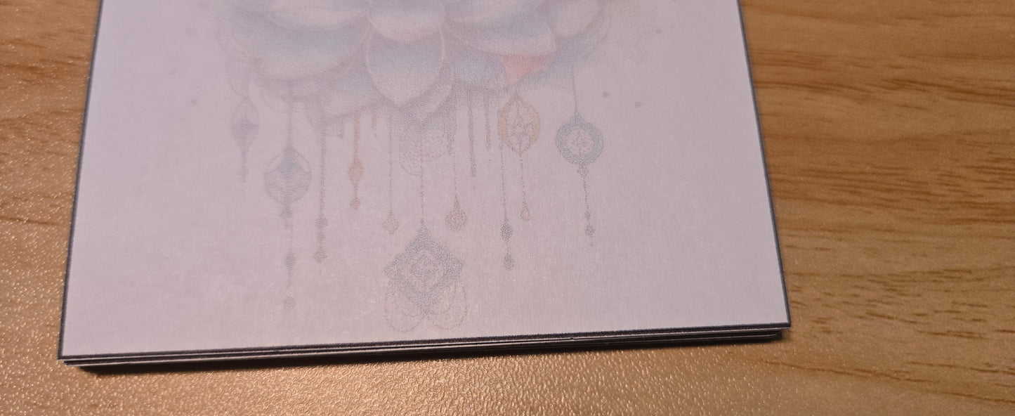 Handmade Lotus Mandala Sticky Notes – Spiritual Floral Notepad for Journaling, Meditation & Planning (3.3” / 50 Sheets)