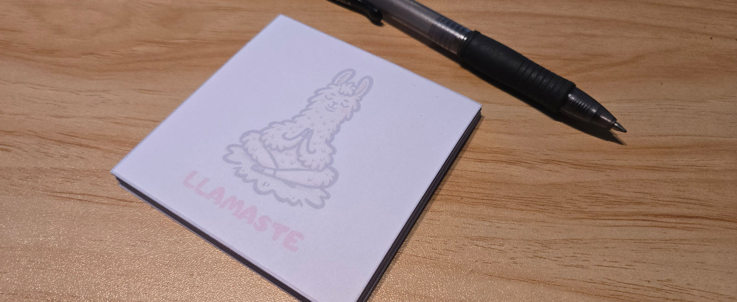 Llamaste Sticky Note Pad – Cute Mindful Llama Notepad (3.3” / 50 Sheets)