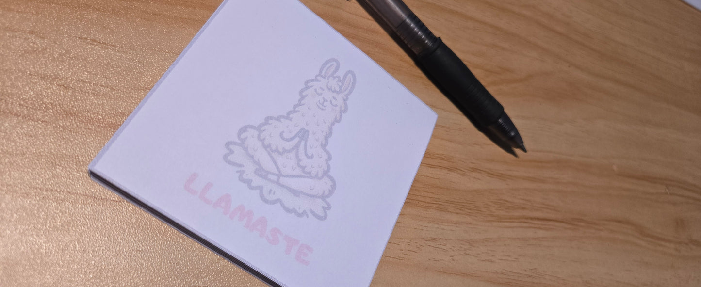 Llamaste Sticky Note Pad – Cute Mindful Llama Notepad (3.3” / 50 Sheets)