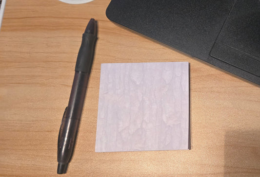 Handmade Bark Camo Sticky Notes – 3.3” Woodland Pattern Notepad for Hunters, Outdoorsmen & Rustic Office Decor