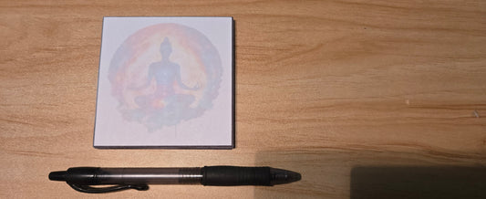 Meditation Sticky Note Pad – Mindful Yoga Silhouette Notepad (3.3” / 50 Sheets)