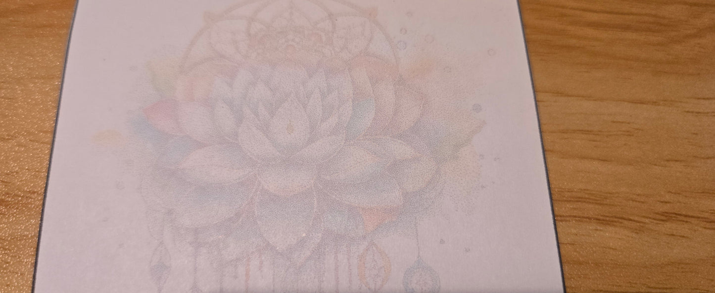 Handmade Lotus Mandala Sticky Notes – Spiritual Floral Notepad for Journaling, Meditation & Planning (3.3” / 50 Sheets)